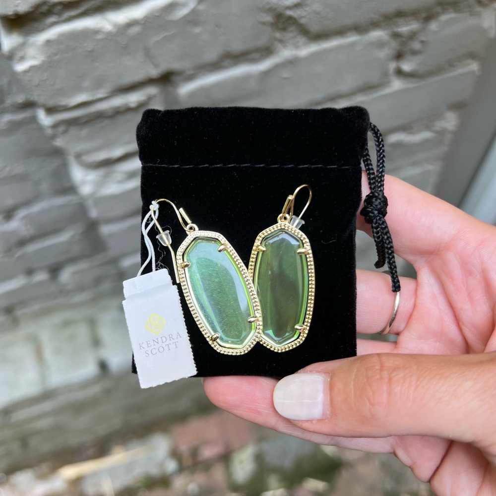 Kendra Scott iridescent gold drop earrings